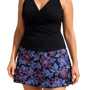 Coldwater Creek Floral Swim Skirt Size 16 Supportive Modest Fit Summer Ready